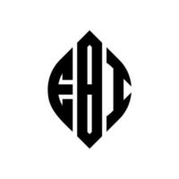 EBI circle letter logo design with circle and ellipse shape. EBI ellipse letters with typographic style. The three initials form a circle logo. EBI Circle Emblem Abstract Monogram Letter Mark Vector. vector
