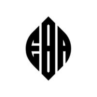 diseño de logotipo de letra de círculo eba con forma de círculo y elipse. letras elipses eba con estilo tipográfico. las tres iniciales forman un logo circular. vector de marca de letra de monograma abstracto del emblema del círculo eba.