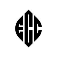 ECC circle letter logo design with circle and ellipse shape. ECC ellipse letters with typographic style. The three initials form a circle logo. ECC Circle Emblem Abstract Monogram Letter Mark Vector. vector