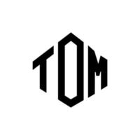 TOM letter logo design with polygon shape. TOM polygon and cube shape logo design. TOM hexagon vector logo template white and black colors. TOM monogram, business and real estate logo.