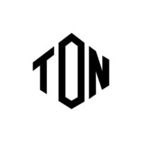 TON letter logo design with polygon shape. TON polygon and cube shape logo design. TON hexagon vector logo template white and black colors. TON monogram, business and real estate logo.