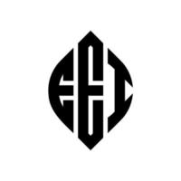 EEI circle letter logo design with circle and ellipse shape. EEI ellipse letters with typographic style. The three initials form a circle logo. EEI Circle Emblem Abstract Monogram Letter Mark Vector. vector