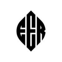 EER circle letter logo design with circle and ellipse shape. EER ellipse letters with typographic style. The three initials form a circle logo. EER Circle Emblem Abstract Monogram Letter Mark Vector. vector
