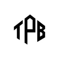 diseño de logotipo de letra tpb con forma de polígono. diseño de logotipo de forma de cubo y polígono tpb. plantilla de logotipo vectorial hexagonal tpb colores blanco y negro. monograma tpb, logotipo comercial e inmobiliario. vector
