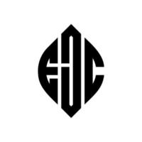 diseño de logotipo de letra de círculo ejc con forma de círculo y elipse. ejc letras elipses con estilo tipográfico. las tres iniciales forman un logo circular. vector de marca de letra de monograma abstracto del emblema del círculo ejc.