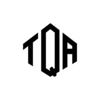 TQA letter logo design with polygon shape. TQA polygon and cube shape logo design. TQA hexagon vector logo template white and black colors. TQA monogram, business and real estate logo.