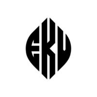 Diseño de logotipo de letra de círculo ekv con forma de círculo y elipse. ekv letras elipses con estilo tipográfico. las tres iniciales forman un logo circular. vector de marca de letra de monograma abstracto del emblema del círculo ekv.