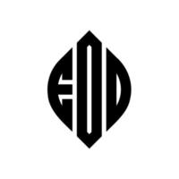 EOD circle letter logo design with circle and ellipse shape. EOD ellipse letters with typographic style. The three initials form a circle logo. EOD Circle Emblem Abstract Monogram Letter Mark Vector. vector