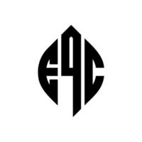 diseño de logotipo de letra de círculo eqc con forma de círculo y elipse. letras elipses eqc con estilo tipográfico. las tres iniciales forman un logo circular. vector de marca de letra de monograma abstracto del emblema del círculo eqc.