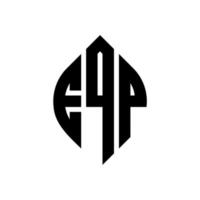 diseño de logotipo de letra de círculo eqp con forma de círculo y elipse. eqp letras elipses con estilo tipográfico. las tres iniciales forman un logo circular. vector de marca de letra de monograma abstracto del emblema del círculo eqp.