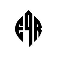 Diseño de logotipo de letra de círculo eqr con forma de círculo y elipse. eqr letras elipses con estilo tipográfico. las tres iniciales forman un logo circular. vector de marca de letra de monograma abstracto del emblema del círculo eqr.