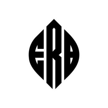 ERB circle letter logo design with circle and ellipse shape. ERB ellipse letters with typographic style. The three initials form a circle logo. ERB Circle Emblem Abstract Monogram Letter Mark Vector. vector
