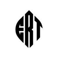 ERT circle letter logo design with circle and ellipse shape. ERT ellipse letters with typographic style. The three initials form a circle logo. ERT Circle Emblem Abstract Monogram Letter Mark Vector. vector