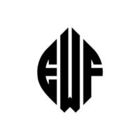 diseño de logotipo de letra de círculo ewf con forma de círculo y elipse. letras elipses ewf con estilo tipográfico. las tres iniciales forman un logo circular. vector de marca de letra de monograma abstracto del emblema del círculo ewf.