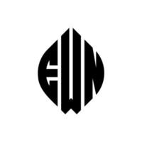 diseño de logotipo de letra de círculo ewn con forma de círculo y elipse. Letras de elipse ewn con estilo tipográfico. las tres iniciales forman un logo circular. vector de marca de letra de monograma abstracto de emblema de círculo de ewn.