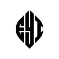 EYI circle letter logo design with circle and ellipse shape. EYI ellipse letters with typographic style. The three initials form a circle logo. EYI Circle Emblem Abstract Monogram Letter Mark Vector. vector