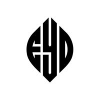 EYO circle letter logo design with circle and ellipse shape. EYO ellipse letters with typographic style. The three initials form a circle logo. EYO Circle Emblem Abstract Monogram Letter Mark Vector. vector