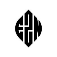 diseño de logotipo de letra de círculo ezn con forma de círculo y elipse. ezn letras elipses con estilo tipográfico. las tres iniciales forman un logo circular. vector de marca de letra de monograma abstracto del emblema del círculo ezn.