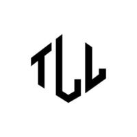 diseño de logotipo de letra tll con forma de polígono. diseño de logotipo en forma de cubo y polígono tll. tll hexágono vector logo plantilla colores blanco y negro. monograma tll, logotipo empresarial y inmobiliario.