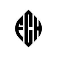 diseño de logotipo de letra de círculo fcx con forma de círculo y elipse. fcx letras elipses con estilo tipográfico. las tres iniciales forman un logo circular. vector de marca de letra de monograma abstracto del emblema del círculo fcx.