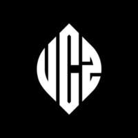 diseño de logotipo de letra de círculo ucz con forma de círculo y elipse. ucz elipse letras con estilo tipográfico. las tres iniciales forman un logo circular. vector de marca de letra de monograma abstracto del emblema del círculo ucz.