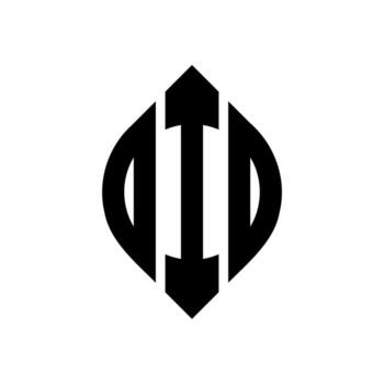 DIO circle letter logo design with circle and ellipse shape. DIO ellipse letters with typographic style. The three initials form a circle logo. DIO Circle Emblem Abstract Monogram Letter Mark Vector. vector