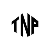 TNP letter logo design with polygon shape. TNP polygon and cube shape logo design. TNP hexagon vector logo template white and black colors. TNP monogram, business and real estate logo.