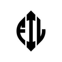 diseño de logotipo de letra de círculo de fil con forma de círculo y elipse. llene letras elipses con estilo tipográfico. las tres iniciales forman un logo circular. vector de marca de letra de monograma abstracto del emblema del círculo de fil.