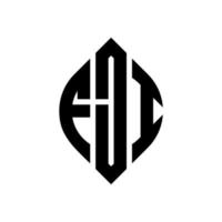 FJI circle letter logo design with circle and ellipse shape. FJI ellipse letters with typographic style. The three initials form a circle logo. FJI Circle Emblem Abstract Monogram Letter Mark Vector. vector