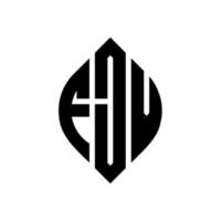 diseño de logotipo de letra circular fjv con forma de círculo y elipse. fjv letras elipses con estilo tipográfico. las tres iniciales forman un logo circular. fjv círculo emblema resumen monograma letra marca vector. vector