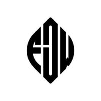 diseño de logotipo de letra circular fjw con forma de círculo y elipse. fjw letras elipses con estilo tipográfico. las tres iniciales forman un logo circular. fjw círculo emblema resumen monograma letra marca vector. vector