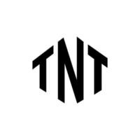 diseño de logotipo de letra tnt con forma de polígono. diseño de logotipo en forma de cubo y polígono tnt. tnt hexágono vector logo plantilla colores blanco y negro. monograma tnt, logotipo empresarial y inmobiliario.