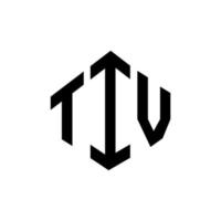 diseño de logotipo de letra tiv con forma de polígono. diseño de logotipo en forma de cubo y polígono tiv. tiv hexágono vector logo plantilla colores blanco y negro. monograma tiv, logotipo comercial e inmobiliario.