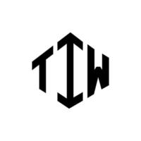 diseño de logotipo de letra tiw con forma de polígono. diseño de logotipo en forma de cubo y polígono tiw. tiw hexágono vector logo plantilla colores blanco y negro. monograma tiw, logotipo comercial y inmobiliario.