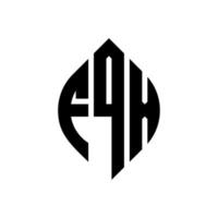 Diseño de logotipo de letra circular fqx con forma de círculo y elipse. fqx letras elipses con estilo tipográfico. las tres iniciales forman un logo circular. vector de marca de letra de monograma abstracto del emblema del círculo fqx.