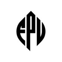 diseño de logotipo de letra de círculo fpu con forma de círculo y elipse. fpu letras elipses con estilo tipográfico. las tres iniciales forman un logo circular. vector de marca de letra de monograma abstracto del emblema del círculo fpu.