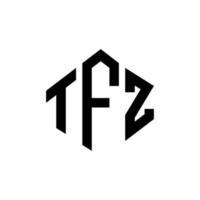 TFZ letter logo design with polygon shape. TFZ polygon and cube shape logo design. TFZ hexagon vector logo template white and black colors. TFZ monogram, business and real estate logo.