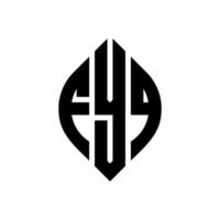 diseño de logotipo de letra de círculo fyq con forma de círculo y elipse. letras elipses fyq con estilo tipográfico. las tres iniciales forman un logo circular. vector de marca de letra de monograma abstracto del emblema del círculo fyq.