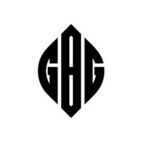 GBG circle letter logo design with circle and ellipse shape. GBG ellipse letters with typographic style. The three initials form a circle logo. GBG Circle Emblem Abstract Monogram Letter Mark Vector. vector