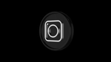 3d Instagram circle icon Transparent Background Alpha free video