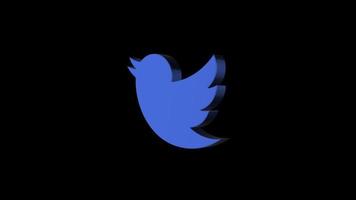 3d twitter icona sfondo trasparente alfa gratuito video