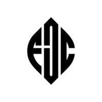 diseño de logotipo de letra de círculo fjc con forma de círculo y elipse. fjc letras elipses con estilo tipográfico. las tres iniciales forman un logo circular. vector de marca de letra de monograma abstracto del emblema del círculo fjc.