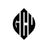 diseño de logotipo de letra de círculo gcv con forma de círculo y elipse. gcv letras elipses con estilo tipográfico. las tres iniciales forman un logo circular. gcv círculo emblema resumen monograma letra marca vector. vector