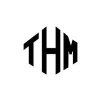 THM letter logo design with polygon shape. THM polygon and cube shape logo design. THM hexagon vector logo template white and black colors. THM monogram, business and real estate logo.