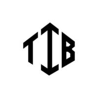 TIB letter logo design with polygon shape. TIB polygon and cube shape logo design. TIB hexagon vector logo template white and black colors. TIB monogram, business and real estate logo.