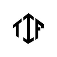 diseño de logotipo de letra tif con forma de polígono. diseño de logotipo en forma de cubo y polígono tif. tif hexágono vector logo plantilla colores blanco y negro. monograma tif, logotipo comercial e inmobiliario.