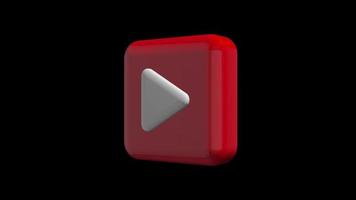 3d Youtube icon Transparent Background Alpha free video