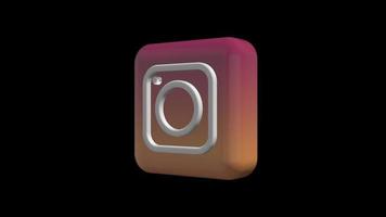 3D-Instagram-Symbol transparenter Hintergrund Alpha frei video