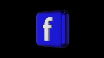 3d Facebook icon Transparent Background Alpha free video