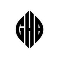 diseño de logotipo de letra de círculo ghb con forma de círculo y elipse. letras elipses ghb con estilo tipográfico. las tres iniciales forman un logo circular. ghb círculo emblema resumen monograma letra marca vector. vector